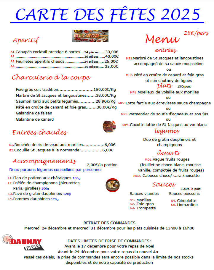 CARTE DES FETES DE FIN D'ANNEE